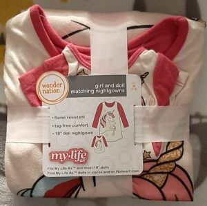 wonder nation girl and doll matching pjs set